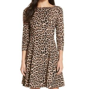 Kate Spade New York leopard print ponte fit & flare dress